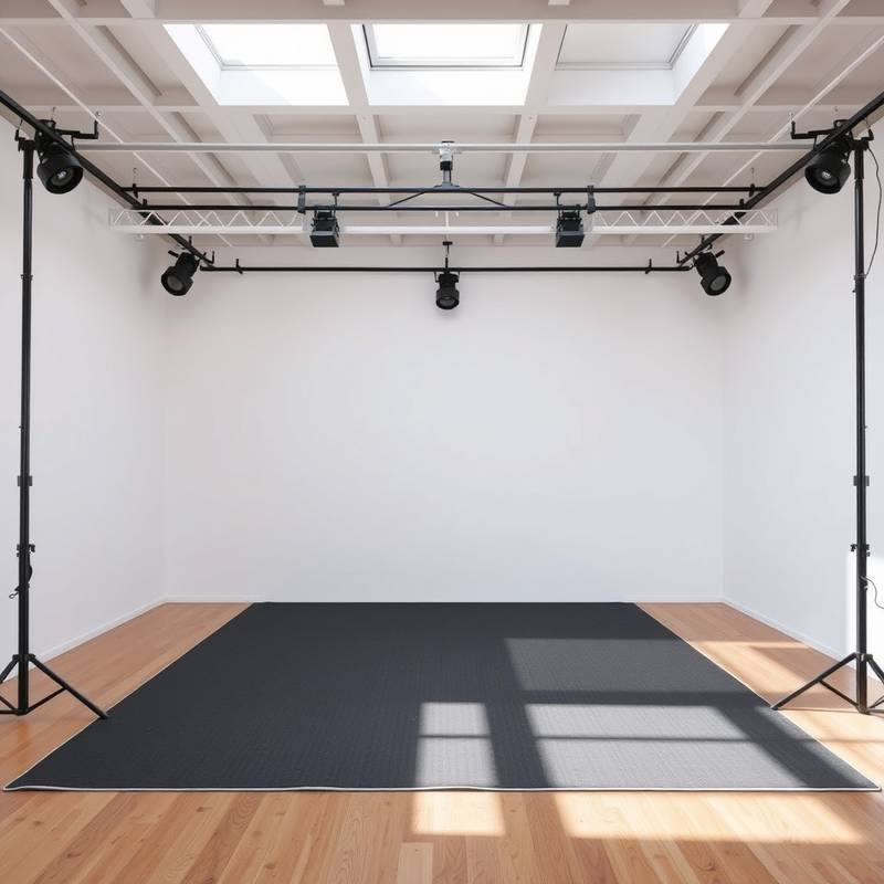 Interior of the studio with stage